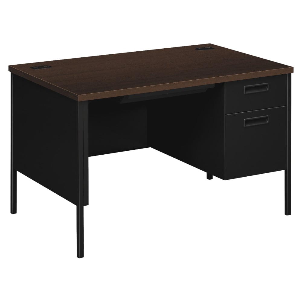 HON Metro Classic 48inW Right-Pedestal Writing Desk, Mocha/Black MPN:P3251RMOP