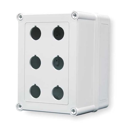 PushButtonEnclosure, 22mm, 6Holes, Plastic MPN:VM755-PBM6