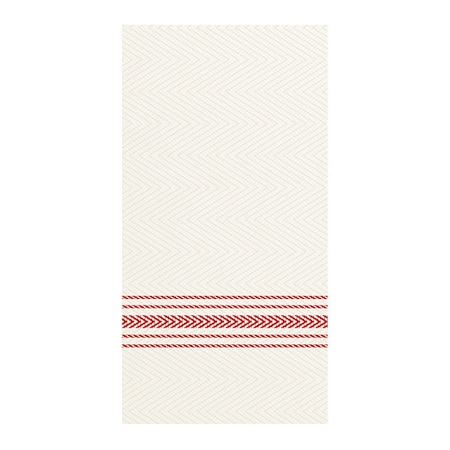 White/Red Dinner Napkin, 1/8 Fold, PK100 MPN:FP1110