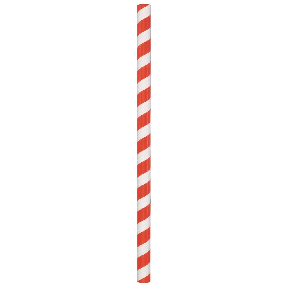 Hoffmaster Paper Straws, 8-1/2in, Red/White, Pack Of 1,500 Straws MPN:600251