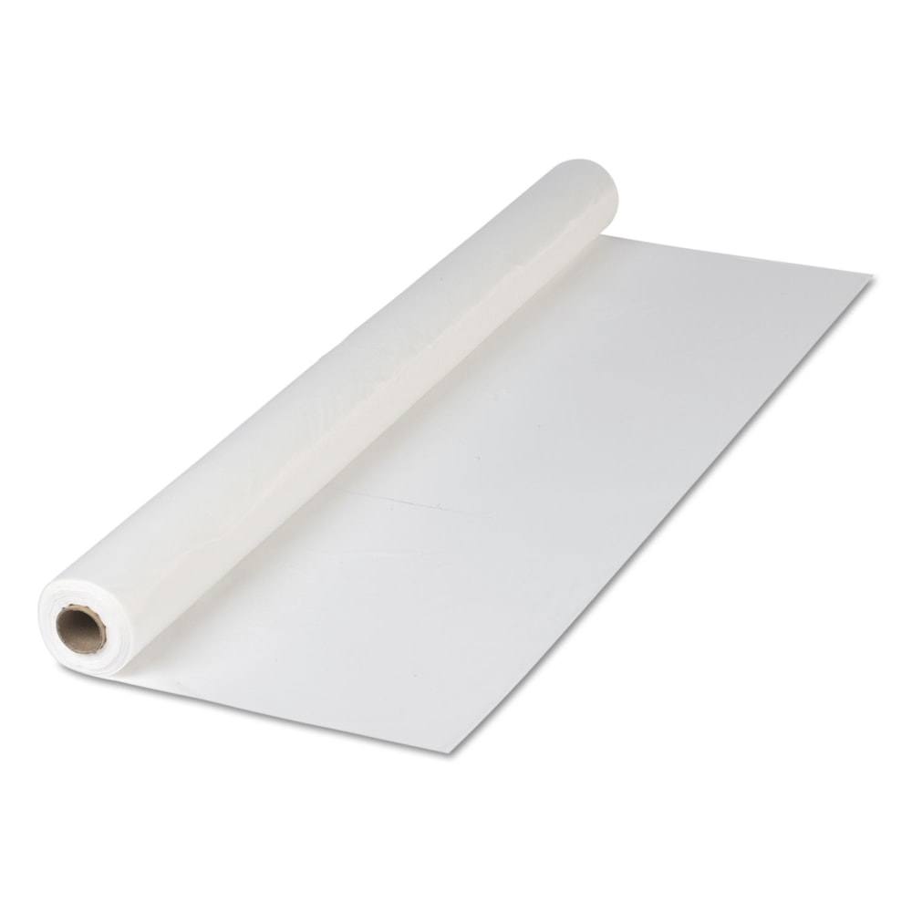 Hoffmaster Plastic Tablecloth Roll, Rectangle, 40in x 300ft, White MPN:114000