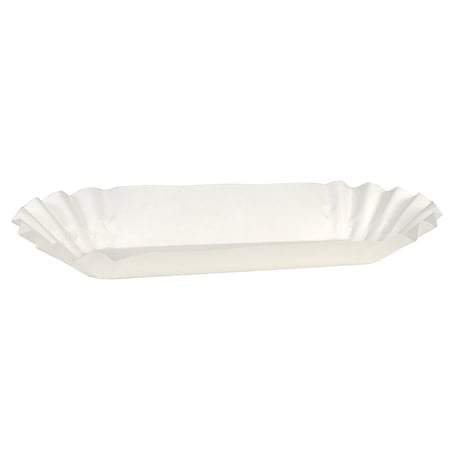 Fluted Hot Dog Tray, White, 6