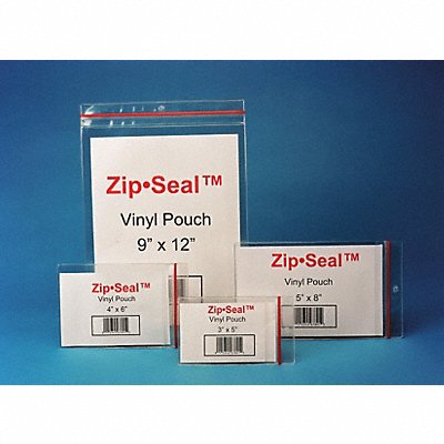 Label Holder Clear Zip Sealed Pouch PK25 MPN:ZSA-35