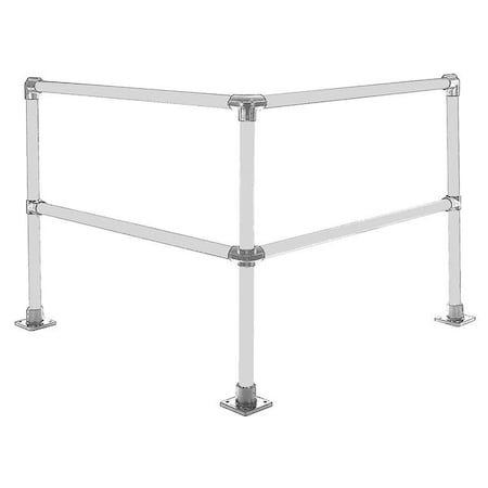 Handrail Corner Connector, 8 Ft, Aluminum MPN:50150