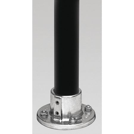 Round Base Flange For 1-1/2 in Structural Pipe Fitting, Aluminum, 2 in Actual Pipe OD, 4-1/2 in L MPN:42-8