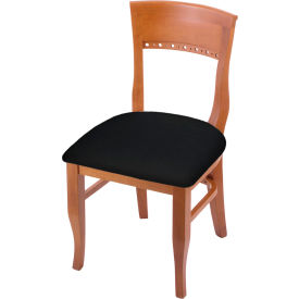 Holland Bar Stool Hampton 3160 Arbor Dining Chair Black Vinyl Seat Medium Finish 316018MedBlkVinyl