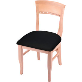 Holland Bar Stool Hampton 3160 Arbor Dining Chair Black Vinyl Seat Natural Finish 316018NatBlkVinyl