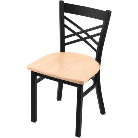 Holland Bar Stool 620 Catalina Dining Chair Natural Maple Seat Black Wrinkle Finish 62018BWNatMpl