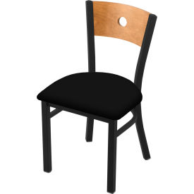 Holland Bar Stool 630 Voltaire Dining Chair Vinyl Seat Medium Back Black Wrinkle Finish 63018BWMedMplBBlkVinyl