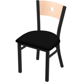 Holland Bar Stool 630 Voltaire Dining Chair Vinyl Seat Natural Back Black Wrinkle Finish 63018BWNatMplBBlkVinyl