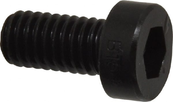 Low Head Socket Cap Screw: M6 x 1, 12 mm Length Under Head, Low Socket Cap Head, Hex Socket Drive, Alloy Steel, Black Oxide Finish MPN:69398