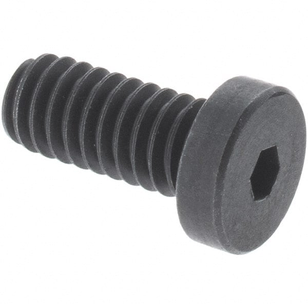Low Head Socket Cap Screw: M10 x 1.5, 20 mm Length Under Head, Low Socket Cap Head, Hex Socket Drive, Alloy Steel, Black Oxide Finish MPN:69508