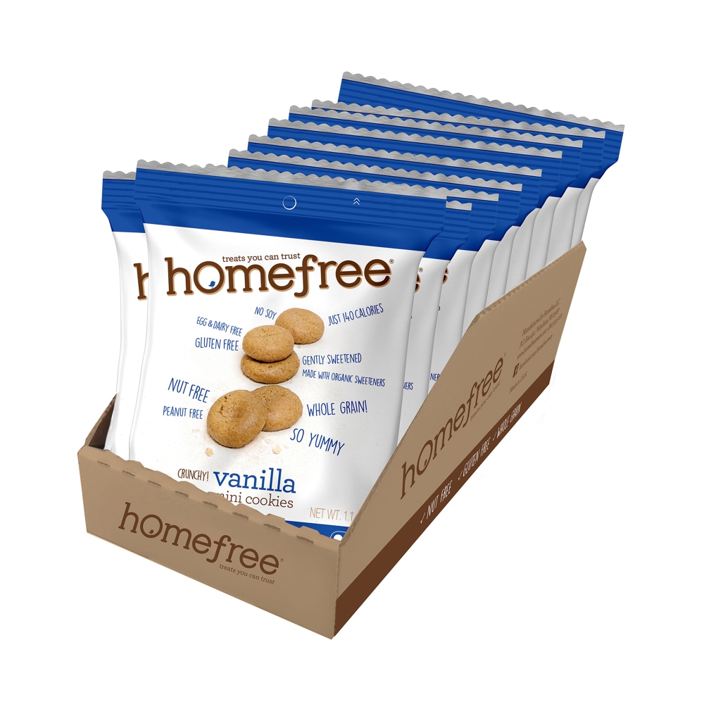 Homefree Vanilla Mini Cookies, 1.1 Oz, Case Of 10 Packages MPN:LGFMVC10