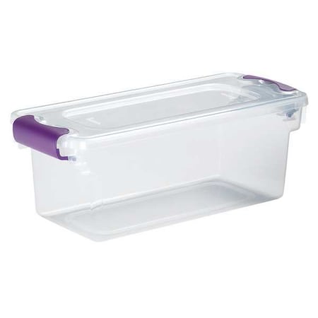 Stackable Storage Tote W/ Lid, 1.8 gal, 16-1/4 in L x 7 in W x 6-1/8 in H, Clear, Polypropylene MPN:3410GRPRCL.10