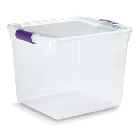 Stackable Storage Tote W/ Lid, 7.7 gal, 16-1/4 in L x 13 in W x 12-1/8 in H, Clear, Polypropylene MPN:3430GRPRCL.08