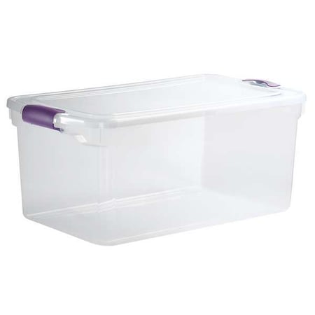Stackable Storage Tote W/ Lid, 16 gal, 28-3/4 in L x 16 in W x 10-5/8 in H, Clear, Polypropylene MPN:3441GRPRCL.06