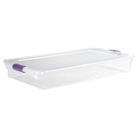 Stackable Storage Tote W/ Lid, 15 gal, 40 in L x 20 in W x 6-1/8 in H, Clear, Polypropylene MPN:3470GRPRCL.04