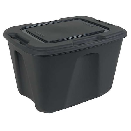 Stack & Nest Storage Tote W/ Lid, 18 gal, 23-1/2 in L x 17-1/2 in W x 15-1/2 in H, Gray MPN:6518GRMC.08