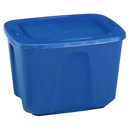 Stack & Nest Storage Tote W/ Lid, 18 gal, 23-1/2 in L x 17-1/2 in W x 15-1/2 in H, Blue MPN:6618GRRB.08