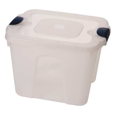 Stackable Storage Tote W/ Lid, 10 gal, 19 in L x 15-3/4 in W x 13-1/2 in H, Clear, Navy MPN:8510GRCL.10