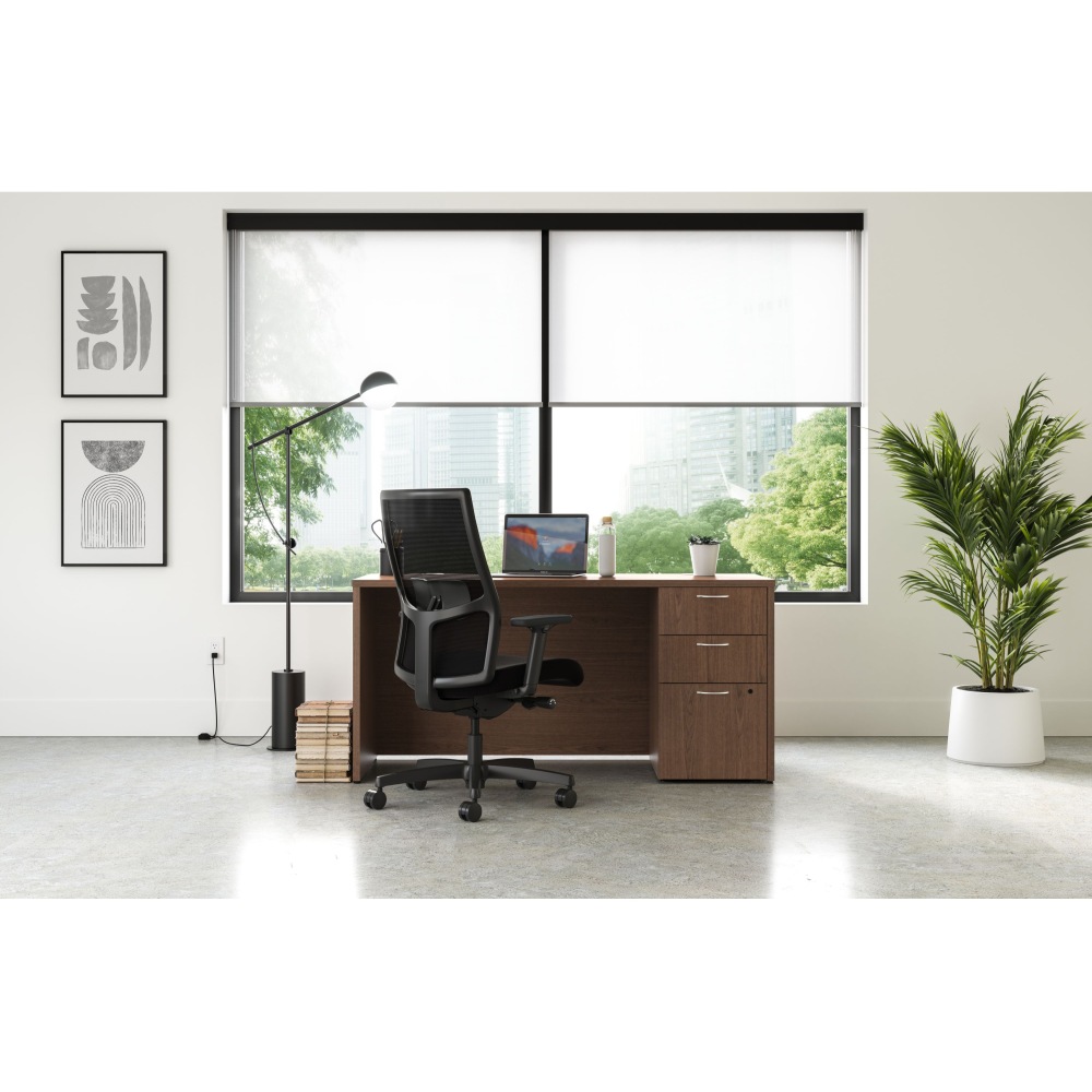 HON Mod 60inW Computer Desk Credenza, Sepia Walnut MPN:HONCS6024BBFSE1