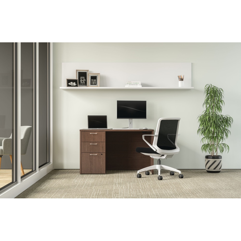 HON Mod 48inW Computer Desk With 3-Drawer Pedestal, Sepia Walnut MPN:HONDS4830BBFSE1