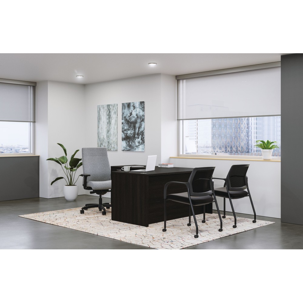 HON Mod 60inW L-Station Computer Desk With Single Pedestal, Java Oak MPN:HONL6072L1BBFJA