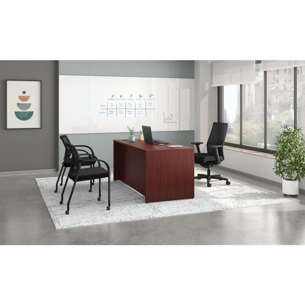 HON Mod 66inW Double-Pedestal Computer Desk, Traditional Mahogany MPN:HONLDS66PSTM1