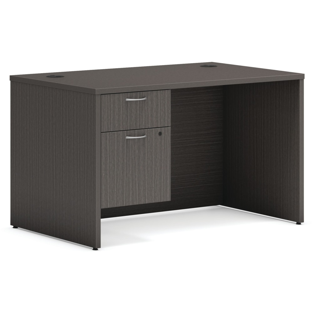 HON Mod 48inW Computer Desk With Hanging Storage Pedestal, Slate Teak MPN:HONMOD017