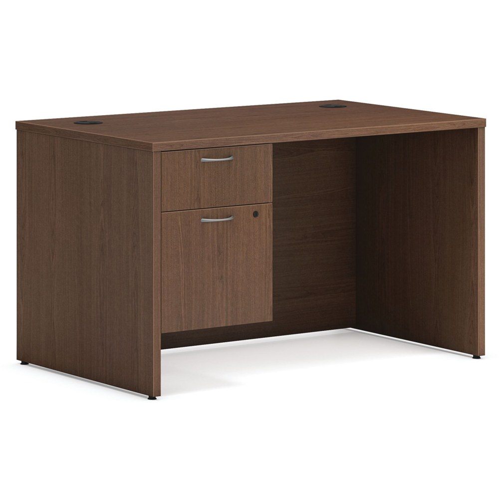 HON Mod 48inW Computer Desk With Hanging Storage Pedestal, Sepia Walnut MPN:HONMOD018