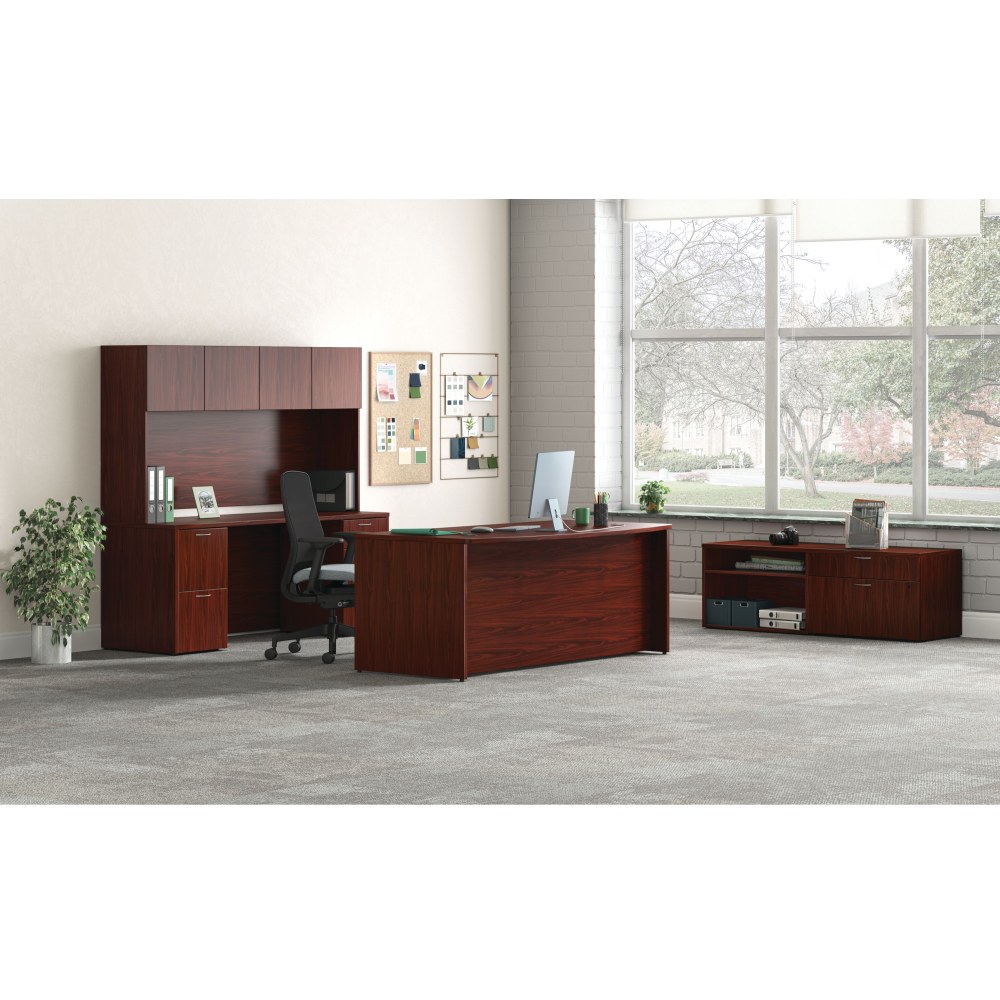 HON Mod 72inW Computer Desk Office Suite With Hutch, Traditional Mahogany MPN:HONMOD058
