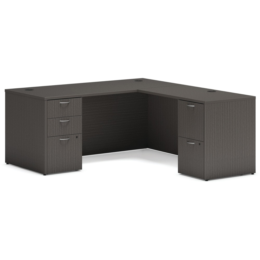 HON Mod 66inW L-Station Computer Desk With Double-Pedestal, Slate Teak MPN:HONMOD072