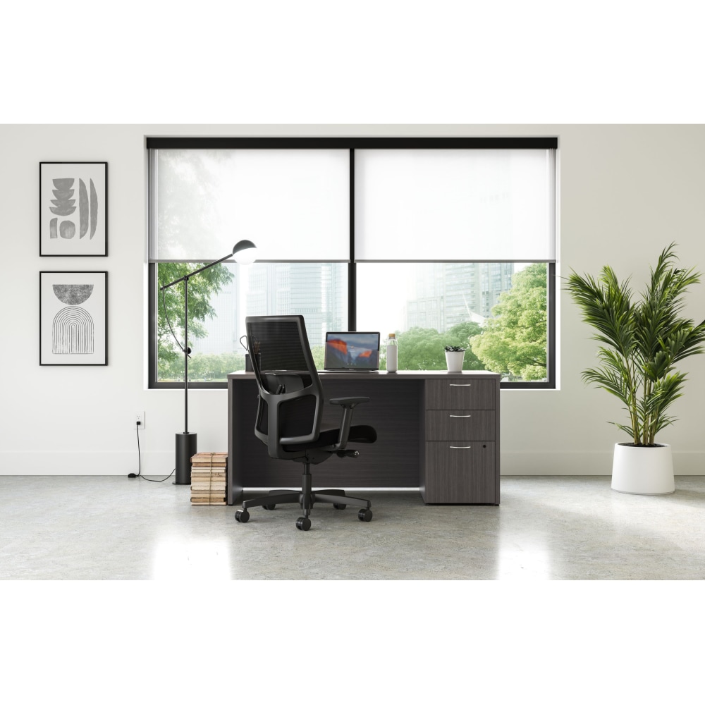 HON Mod 60inW Computer Desk Credenza, Slate Teak MPN:HONMOD167