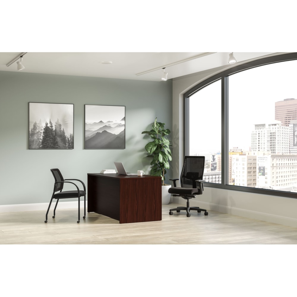 HON Mod 60inW Double-Pedestal Computer Desk, Traditional Mahogany MPN:HONMOD178