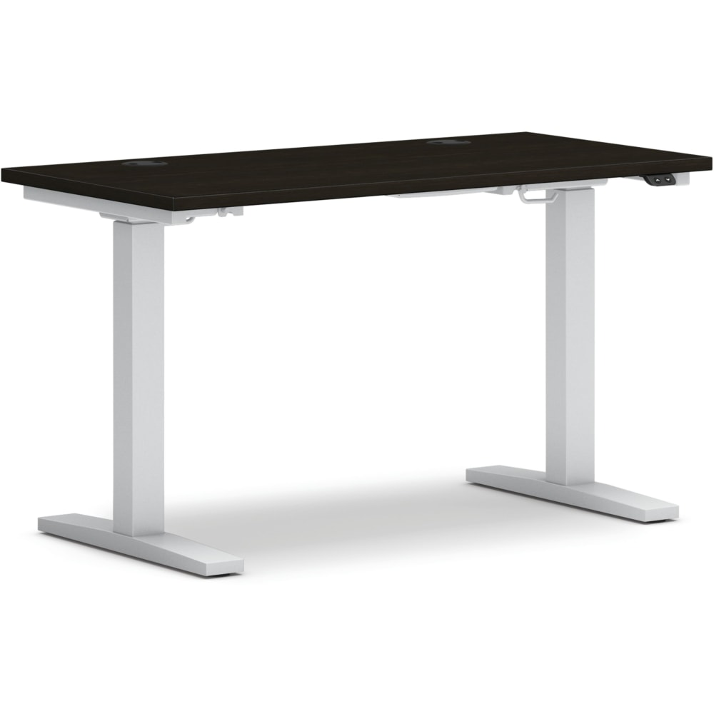 HON Coordinate 48inW Height-Adjustable Computer Desk With Mod Worksurface, Java Oak/Silver MPN:HONW4824ONHATJA