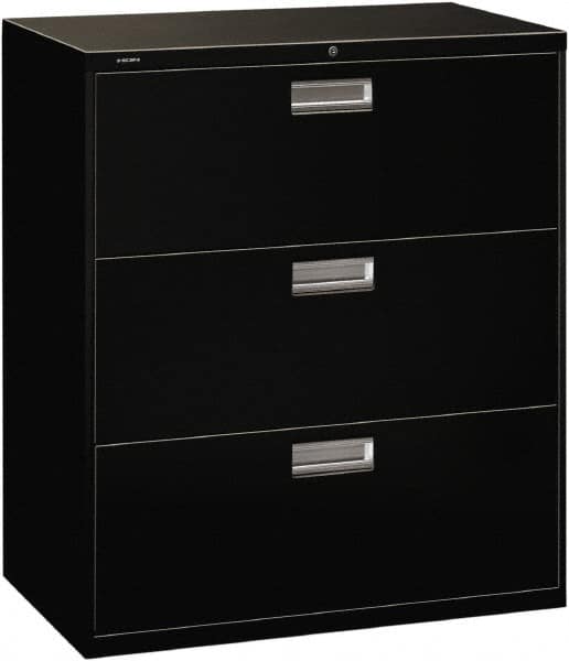 Horizontal File Cabinet: 3 Drawers, Steel, Black MPN:HON683LP