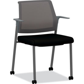 HON® Cipher Mesh Back Guest Chair with Cantilever Arms and Casters Black/Charcoal HONCFRGFHCC10P7