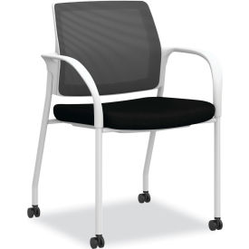 HON® Ignition Series Mesh Back Mobile Stacking Chair Fabric Seat 25x21.75x33.5 Black/White HONI2S6FHFC10K7