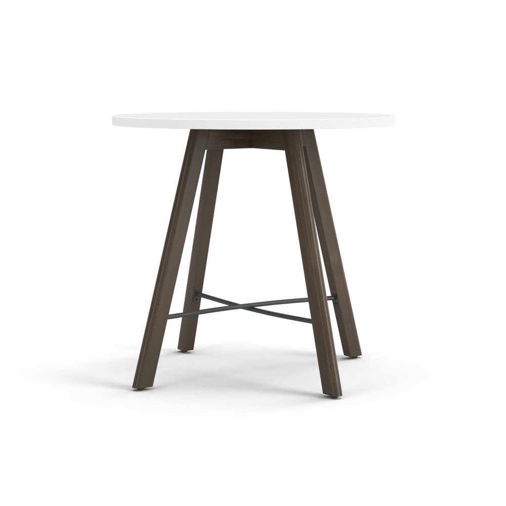 HON Scramble Wood Round End Table, 22inH x 24inW x 24inD, Designer White/Florence Walnut MPN:HONCER24MDWFWP7