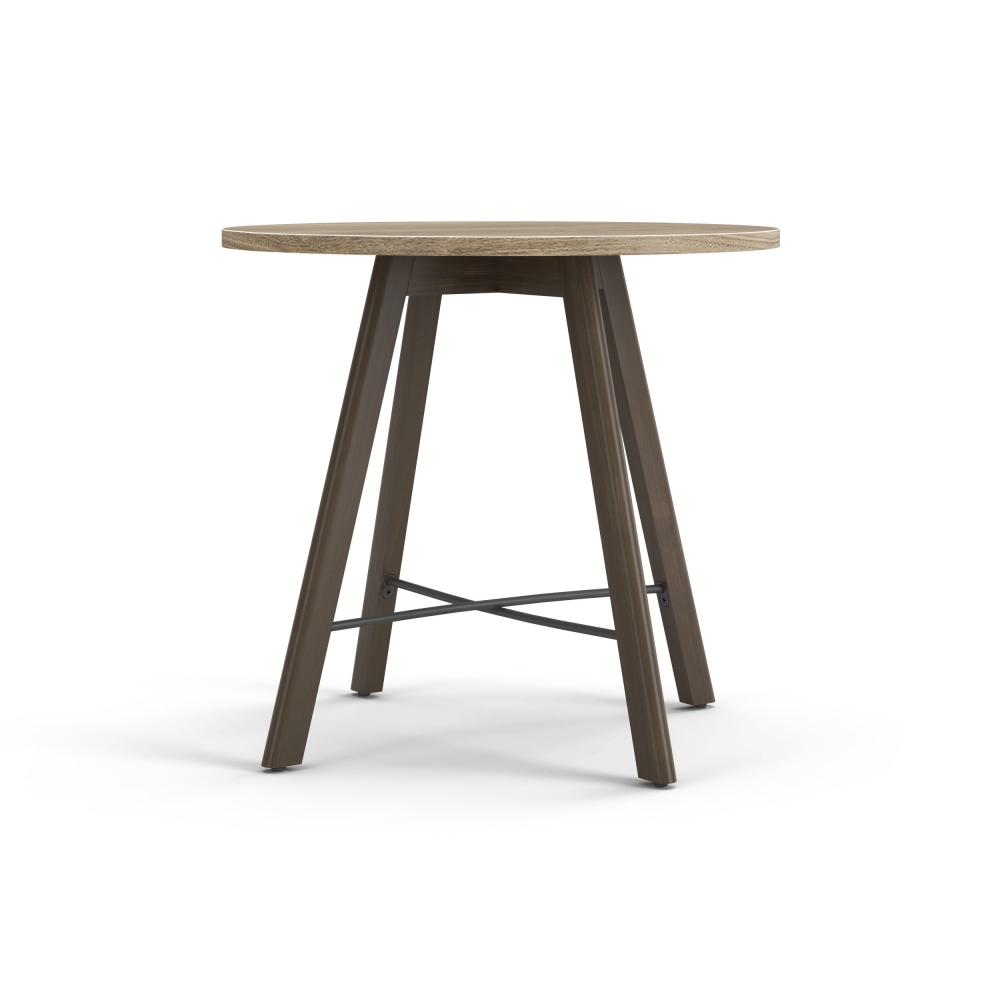 HON Scramble Wood Round End Table, 22inH x 24inW x 24inD, Kingswood Walnut/Florence Walnut MPN:HONCER24MKIFWP7