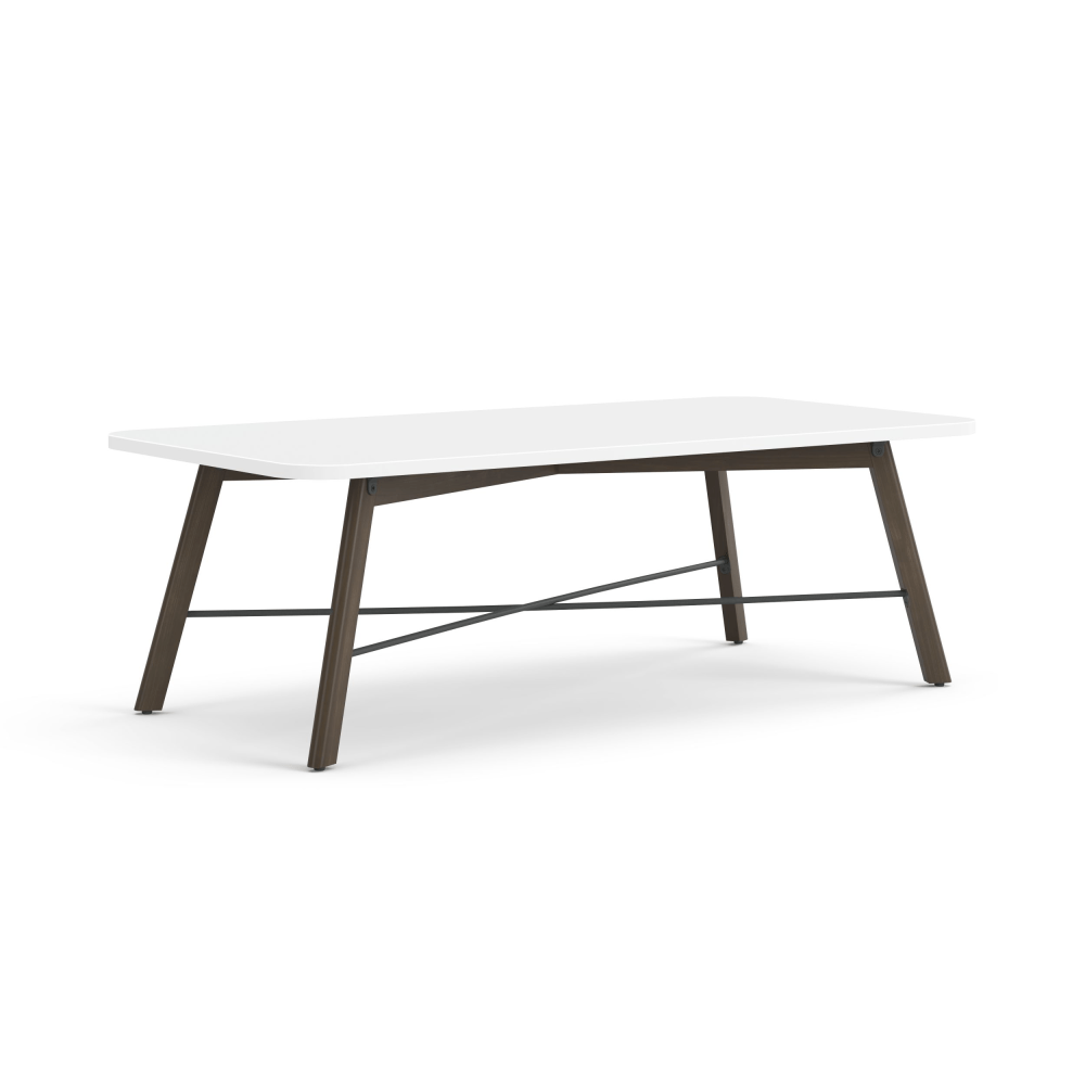 HON Scramble Wood Soft Rectangle Coffee Table, 16inH x 48inW x 24inD, Designer White/Florence Walnut MPN:HONCSR48MDWFWP7