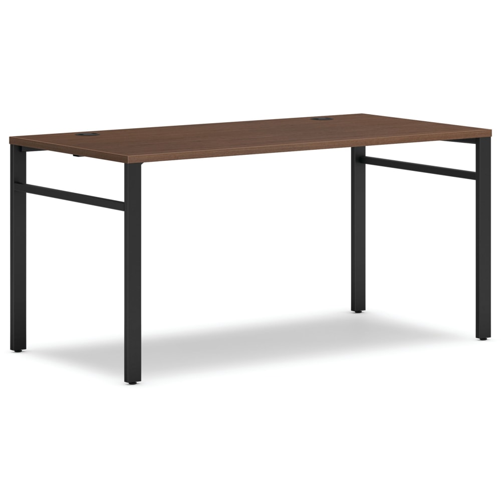 HON Mod Table Desk With U-Legs, 29inH x 60inW x 30inD, Black/Sepia Walnut MPN:HONMOD023