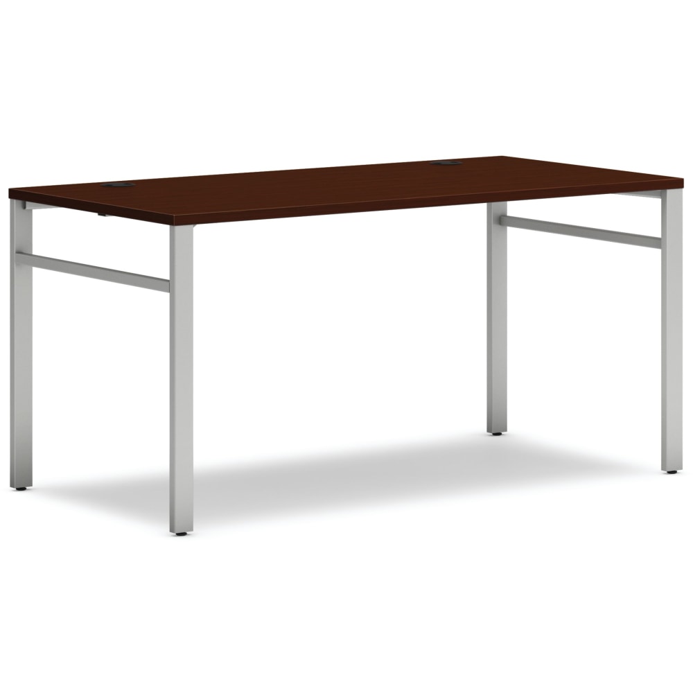 HON Mod Table Desk With U-Legs, 29inH x 60inW x 30inD, Silver/Traditional Mahogany MPN:HONMOD027