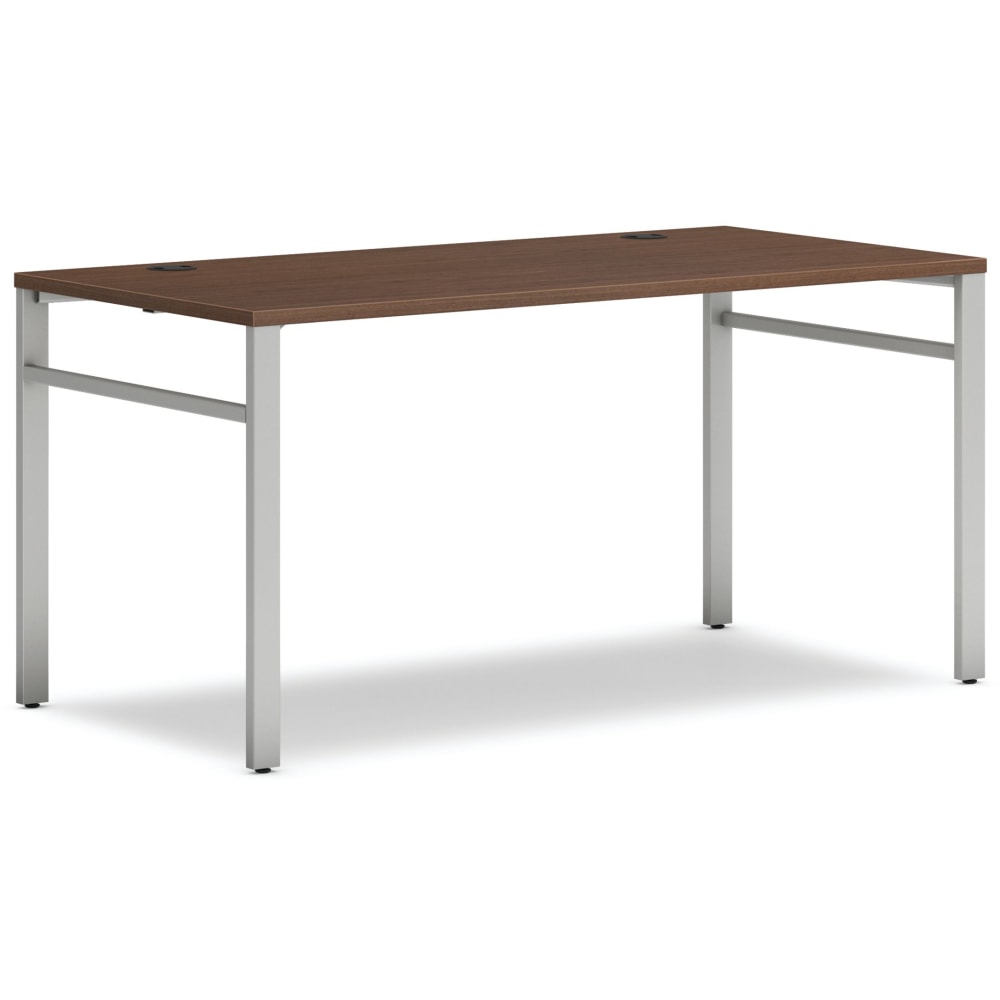 HON Mod Table Desk With U-Legs, 29inH x 60inW x 30inD, Silver/Sepia Walnut MPN:HONMOD029