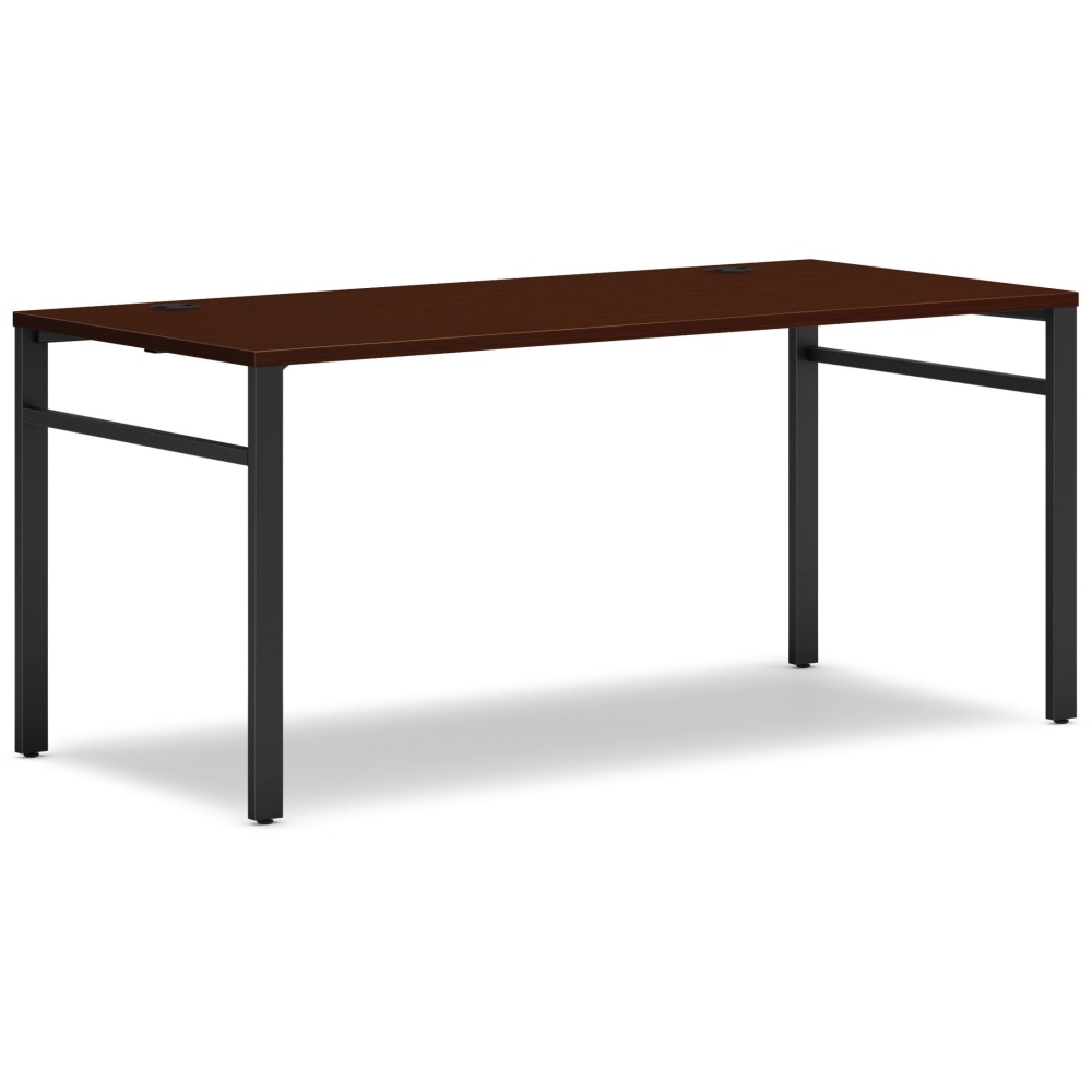 HON Mod Table Desk With U-Legs, 29inH x 66inW x 30inD, Black/Traditional Mahogany MPN:HONMOD033