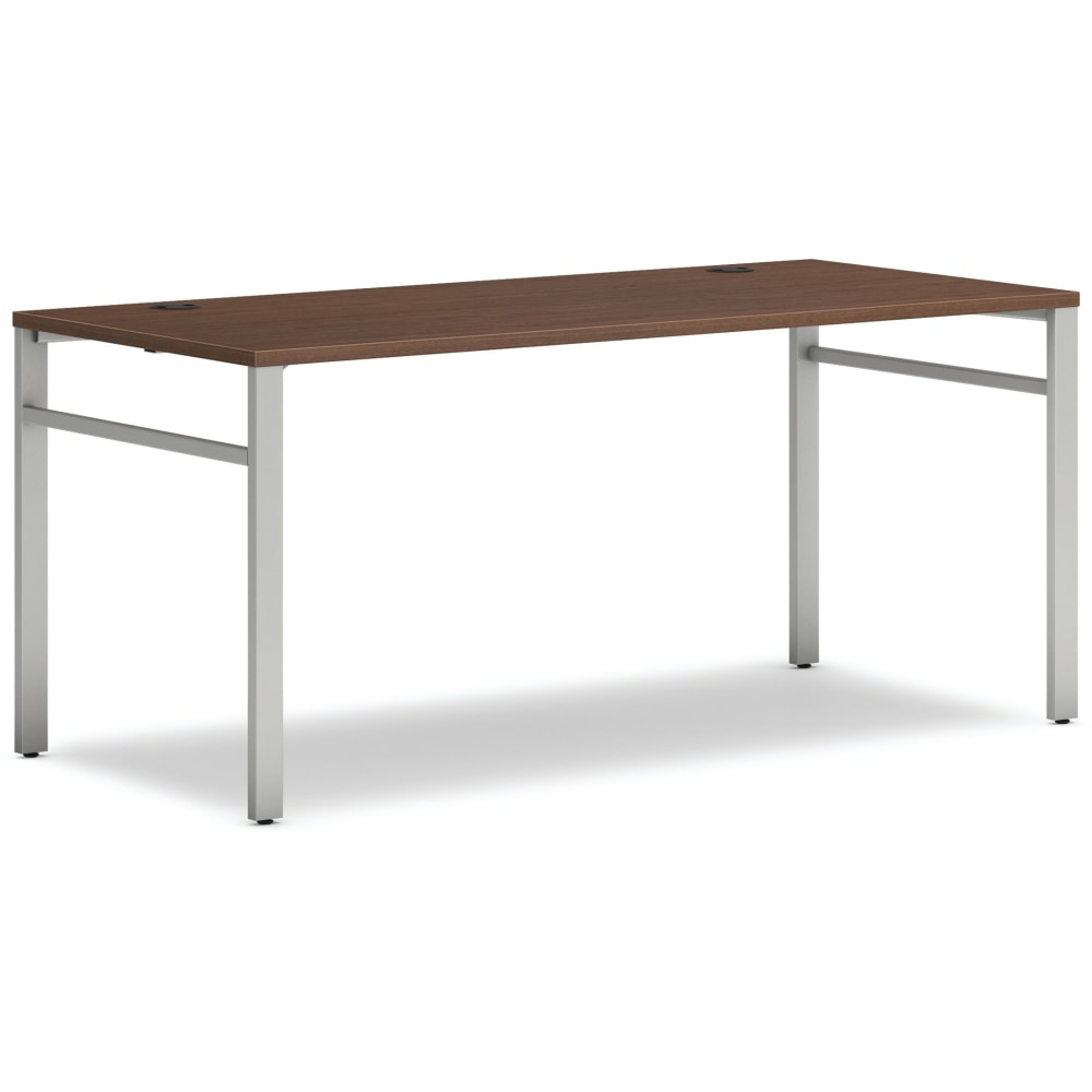 HON Mod Table Desk With U-Legs, 29inH x 66inW x 30inD, Silver/Sepia Walnut MPN:HONMOD041