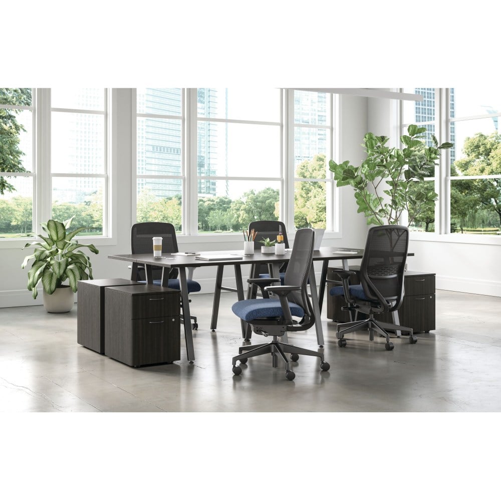HON Mod 48inW Table Writing Desk With Mobile Storage, Black/Java Oak MPN:HON4824BFJA1ABL