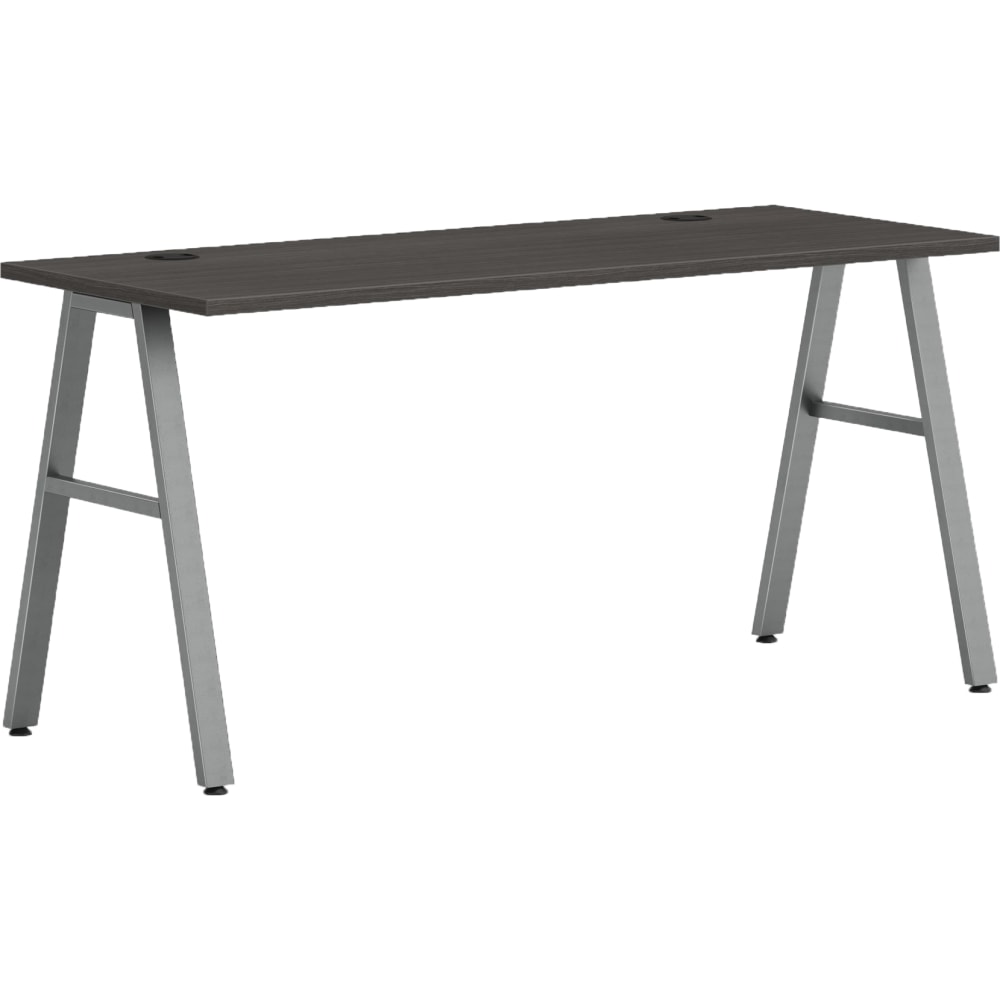 HON Mod 60inW Table Writing Desk, Slate Teak/Silver MPN:HON6024LS1ASV