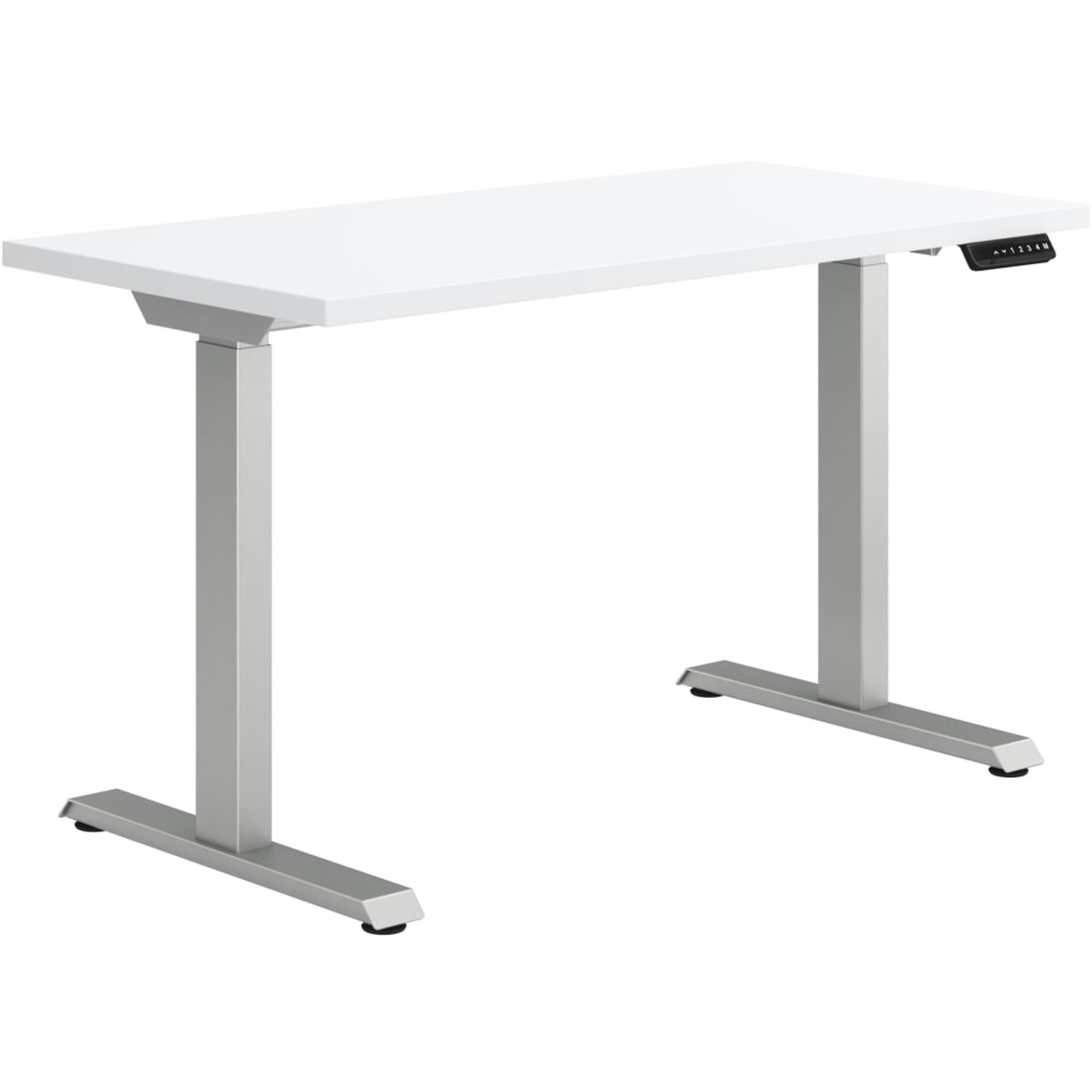 HON Coze Worksurface With Coordinate Height-Adjustable Base, 48inW, Designer White/Nickel MPN:HONHAB2S2DW2448