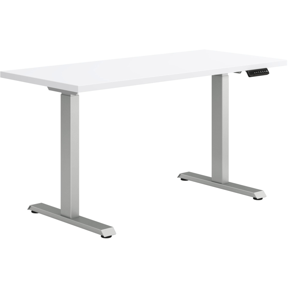 HON Coze Worksurface With Coordinate Height-Adjustable Base, 54inW, Designer White/Nickel MPN:HONHAB2S2DW2454